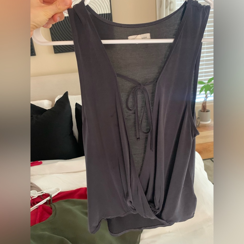 Gray low cut tank